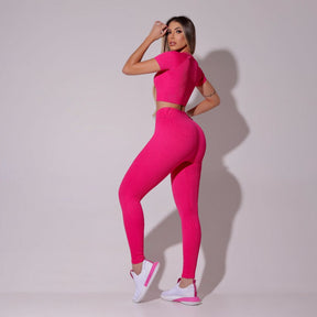 Top Feminino Fitness Canelado Fashion Rosa - FIT0B05RO